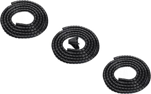 Cable Management Sleeve 118 Inch at 20mm diameter (3 units of 40 Inch) for Protection and Organization, Zipper Spiral Clip Cable Organizer, Cable Organizer for Home, Pc, TV and cord storage Under Desk in Saudi Arabia