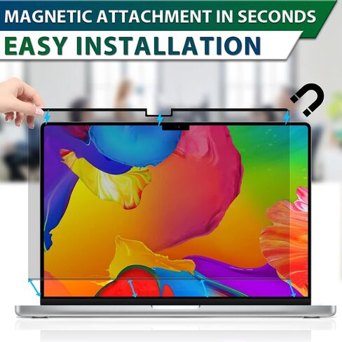 STARY Magnetic Privacy Screen for MacBook Pro 14 Inch (M1/M2/M3) | Anti-Glare Blue Light Filter | Matte & Glossy | Fits A2442, A2779, A2918, A2992 in Saudi Arabia
