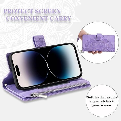 Crossbody Wallet Case for Samsung Galaxy A15 4G/5G, Leather Case with Lanyard Strap Wristlet Zipper Card Holder, Flip Phone case Cover for Samsung A15 4G/5G (Blue) in Saudi Arabia
