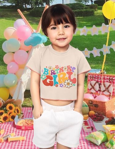 قميص بناتي لعيد الميلاد قطع علوية قصيرة للفتيات لعيد ميلاد الأطفال الصغار تي شيرت 1st 2nd 3rd 4th 5th 6th in Kuwait