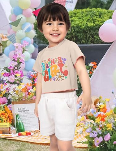 قميص بناتي لعيد الميلاد قطع علوية قصيرة للفتيات لعيد ميلاد الأطفال الصغار تي شيرت 1st 2nd 3rd 4th 5th 6th in Kuwait