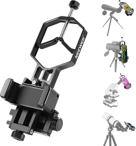 NEEWER 3 Axis Telescope Phone Adapter, Metal Anti Shake Adjustable Spotting Scope Phone Mount Holder for Binocular Monocular with 30-55mm Diameter Eyepieces, Compatible with iPhone Samsung, PA015 in Saudi Arabia
