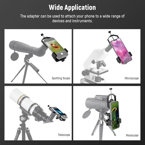 NEEWER 3 Axis Telescope Phone Adapter, Metal Anti Shake Adjustable Spotting Scope Phone Mount Holder for Binocular Monocular with 30-55mm Diameter Eyepieces, Compatible with iPhone Samsung, PA015 in Saudi Arabia