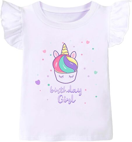 Birthday Girl Shirt Toddler Baby Girls T-Shirt 2nd 3rd 4th 5th 6th 7th Birthday Tee Summer Outfit in Saudi Arabia