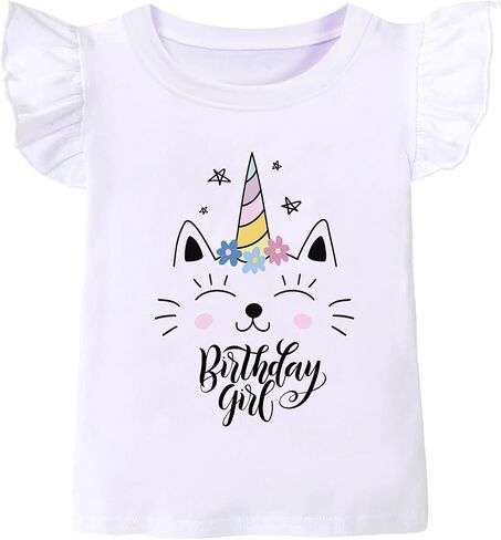 Birthday Girl Shirt Toddler Baby Girls T-Shirt 2nd 3rd 4th 5th 6th 7th Birthday Tee Summer Outfit in Saudi Arabia