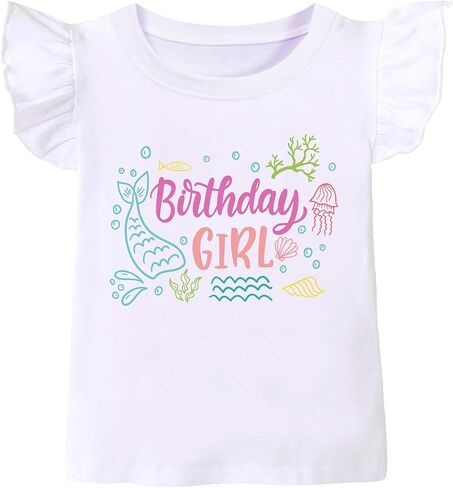 Birthday Girl Shirt Toddler Baby Girls T-Shirt 2nd 3rd 4th 5th 6th 7th Birthday Tee Summer Outfit in Saudi Arabia