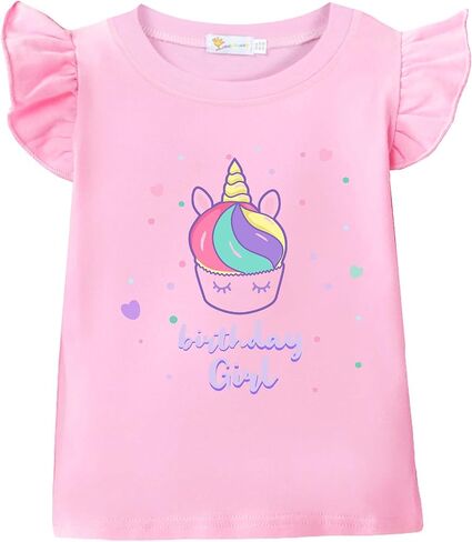 Birthday Girl Shirt Toddler Baby Girls T-Shirt 2nd 3rd 4th 5th 6th 7th Birthday Tee Summer Outfit in Saudi Arabia