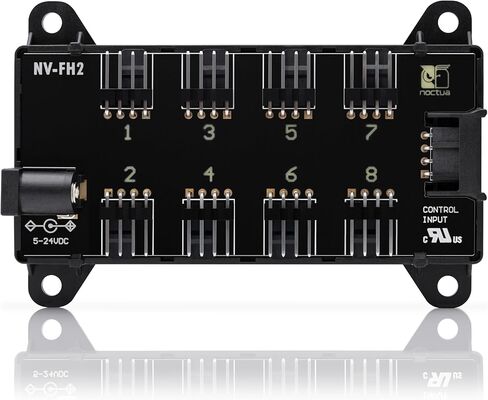 Noctua NV-FH2, 8 Channel Fan Hub for 5V, 12V, and 24V Fans, up to 60W Total with Optional 5.5mm Barrel Connector Power Supply (Black) in Saudi Arabia