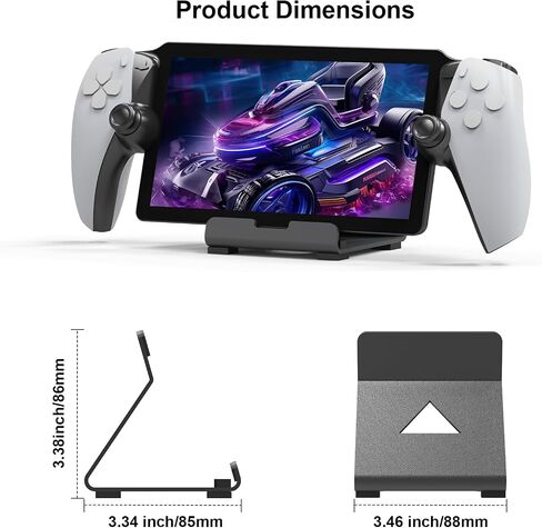 Alloy Stand Designed for PlayStation Portal Handheld Console,Super Sturdy Gaming Accessories Storage Holder Stand Bracket Compatible with Switch/Steam Deck/ROG/and Mobile Phones (Black) in Saudi Arabia