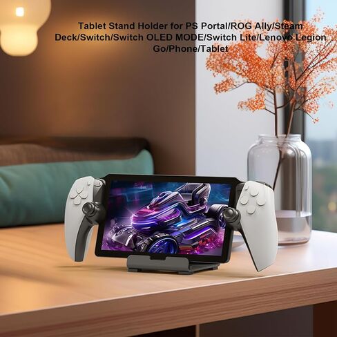 Alloy Stand Designed for PlayStation Portal Handheld Console,Super Sturdy Gaming Accessories Storage Holder Stand Bracket Compatible with Switch/Steam Deck/ROG/and Mobile Phones (Black) in Saudi Arabia