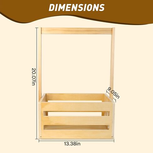 Wooden Baby Basket ,Baby Shower Basket with Handle,Baby Baskets for Baby Shower,Basket for Baby Shower Gifts,Welcome Baby Storage Crate Hamper for Newborn Boys Girls in Saudi Arabia