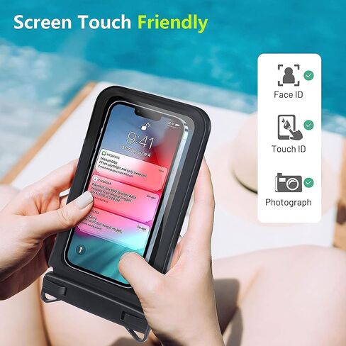 جراب هاتف مزدوج مقاوم للماء، جراب هاتف مقاوم للماء مع iPhone 15/14/13/12 Pro Max/Pro/8 Plus، Samsung Galaxy S24 S23 S22/S21/S20/S10/Note 20/10/9 حتى 7 بوصات حقيبة جافة للعطلات - قطعتان in Kuwait