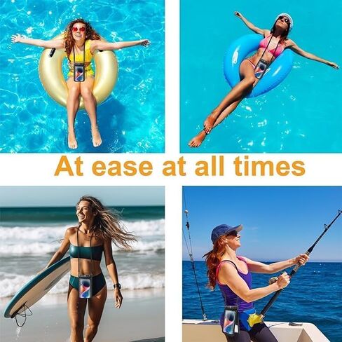 جراب هاتف مزدوج مقاوم للماء، جراب هاتف مقاوم للماء مع iPhone 15/14/13/12 Pro Max/Pro/8 Plus، Samsung Galaxy S24 S23 S22/S21/S20/S10/Note 20/10/9 حتى 7 بوصات حقيبة جافة للعطلات - قطعتان in Kuwait