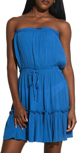 ELAN Strapless Ruffle Dress Cover-Up in Saudi Arabia