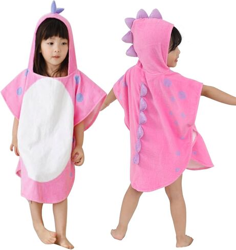 MICHLEY Cotton Baby Bath Towel with Hood Animal Pattern Poncho Towels for 0-4 Years, Green Dinosaur in Saudi Arabia