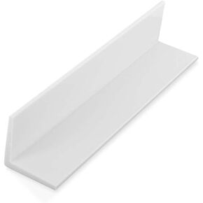 Outwater Plastics White 1-1/2 Inch X 1-1/2 Inch X 1/8 Inch Rigid Plastic Extruded 90 Degree Angle 48 Inch Lengths (Pack of 3)