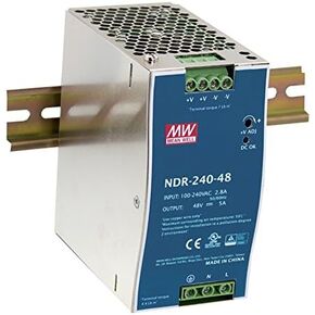DIN Rail PS 240W 24V 10A NDR-240-24 Meanwell AC-DC SMPS NDR-240 Series MEAN WELL Switching Power Supply