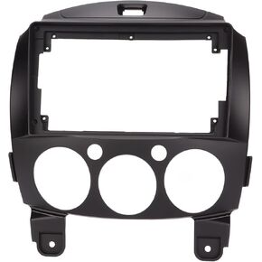 Fydun Double DIN Installation Dash Kit, Black ABS Car Stereo Audio Fascia Frame Navigation Panel Frame Trim Cover for Mazda 2 2007‑2013