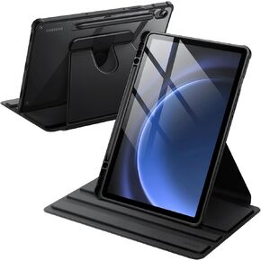 JETech Rotating Case for Samsung Galaxy Tab S9 FE 10.9-Inch / S9 11-Inch 2023 with S Pen Holder, 360 Degree Rotation Protective Stand Cover Clear Back, Auto Wake/Sleep (Black)