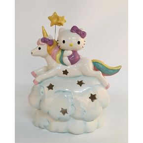 Blue Sky Clayworks Hello Kitty and Unicorn Friend Above The Clouds - for Newborn Baby Nursery - (Nursery nightlight Illuminated by LED Candle NOT Included)