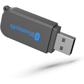 محول سيارة بلوتوث 5.3 صغير، جهاز استقبال بلوتوث USB مع محول مقبس Aux لاسلكي 3.5 ملم طقم سيارة بدون استخدام اليدين ميكروفون مدمج للسيارة وستيريو المنزل والمزيد