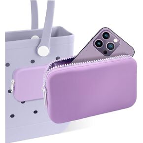 Silicone Phone Holder Bag Compatible with Bogg Bag Accessories and Attachment for Bogg Beach Tote Bags, Generic Size Fits for iPhone and Android Phones (Fuchsia)