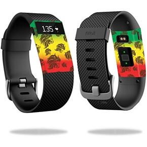 MightySkins Skin Compatible with Fitbit Charge HR Cover Skins Sticker Watch Rasta Lion