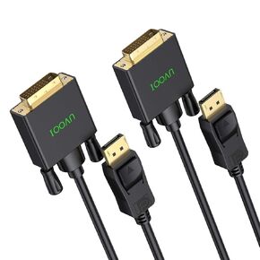 DisplayPort to DVI Cable 6ft 2-Pack, DP to DVI Cable Cord Male to Male Compatible with Computer, PC, Monitor, TV, Projector and More