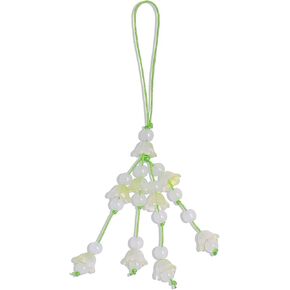 Cute Flower Phone Charms Straps Lily of the Valley Glass Crystal Phone Strap Charms Phone Case Accessories for Women