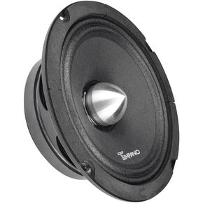 Timpano 1000 Watts Midrange Speakers for Car Audio Systems TPT-MR6-4 BULLET 4 Ohm Shallow PRO Audio Mid Range Loudspeaker (Bundle 2 Speakers)