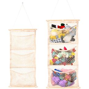 Stuffed Animal Storage, Hanging Storage Mesh for Stuffies, Headband Holder Hair Bows Hanging Organizer for Girls Toddler