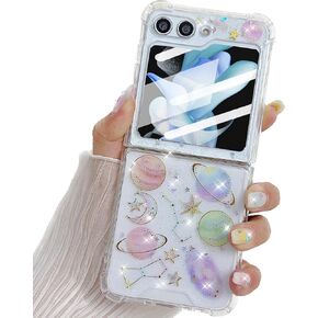 for Samsung Galaxy Z Flip 6 Glitter Case, Cute Bling Sparkle Sparkly Shiny Soft TPU Silicone Clear Bumper Four Corner Shockproof Protective Case for Women Girls for Galaxy Z Flip 6 5G (Pink)