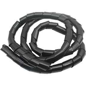 1/2 inch-18ft Spiral Wrapping Cable Winding Coiled Cord Bundle Sleeve Hose Tube Cover for Computer/TV/USB Electrical Wire Management Organizer Kit– Black
