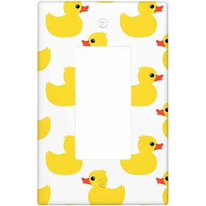 Duck Toy Single Rocker Wall Switch Plate Cute Animal Shower Ducks Kids 1-Gang Outlet Plug Cover Home Decor For Living Room Bathroom
