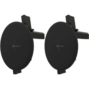 Black Wall Plate Cable Pass Through Integrated Round Wall Plate Mounting Bracket, Screwless Silicone Wall Plate Cover for Low Voltage HDTV cables and Wires Hidden in Wall, 2-Pack