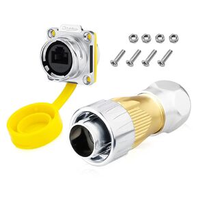 RJ45 Ethernet Connector, CAT6 RJ45 Waterproof Connector for Home Networks, Industrial Networks, and Stage Signal Connections