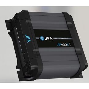 JFA 2-in-1 Amplifier & Audio Processor 400X4 Class D for Car & Motorcycle Full Range with 4 Channels 400 Watts RMS 2 Ohm - Optional Water Cooler System for Professional Quality Sound Mini Size
