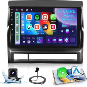 (8 Core 4G+64G) Inefala for Toyota Tacoma 2005-2013 Android 13 Radio Dash Kit with Wireless Carplay & Android Auto 9" Touchscreen Stereo with WiFi GPS BT DSP 4G Antenna FM/RDS/AM Mic Backup Camera