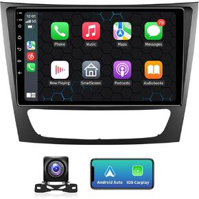 راديو سيارة 4 جيجابايت + 32 جيجابايت 5GWIFI لسيارة Mercedes Benz E Class W211 E200 CLS W219 2002-2009، شاشة لمس 9 بوصات Android 13 مع Carplay لاسلكي Android Auto Bluetooth WiFi FM RDS GPS Mirror Link in Kuwait