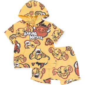 Disney Lion King Mickey Mouse Waffle Knit Pullover Hoodie and Shorts Newborn to Toddler