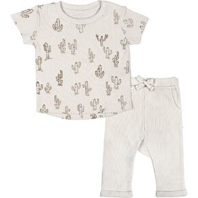 MakeMake Organics GOTS Certified Organic Cotton Infant Toddler Tee and Pant Sets Outfit