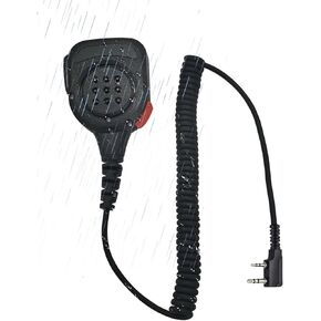 K Head Speaker Mic Shoulder Lapel Microphone for Kenwood tk- nx- ht- th- 2pin Series Radios tk2312,tk3312,tk3230.tk3160,tk3360,tk3400 (Orange,IP65 Waterproof)