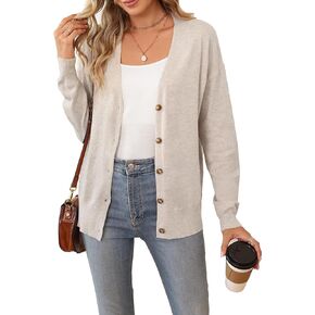 Arach&Cloz 2024 Lightweight Cardigans Summer Business Button Sweaters in Air-Condtioned Room Breathable Casual Knit Clothes