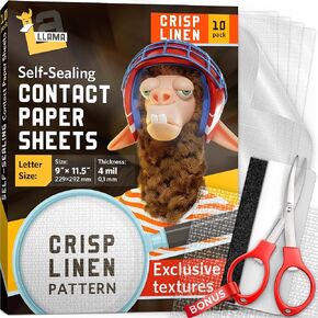Matte Clear Contact Paper Self Adhesive Laminating Sheets 8.5 x 11, Crisp Linen Finish Self Sealing Clear Contact Paper Sheets 9 x 11.5 Inches, 4 Mil Thick, 10 Pack
