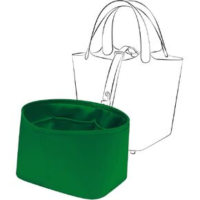 Picotin 22 Bag Insert Round, Purse Organizer Insert Compatible with Hermes Picotin Bag, Silk Bag Organizer for Picotin 22, Lightweight and Soft Touch (Oval PC22, Gold)
