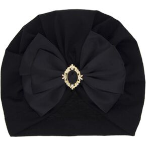 Baby Newborn Cotton Turban Hat Bowknot Rhinestone Head Wrap Infant Toddler Kids Girl Beanie Cap