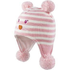 Muryobao Toddler Kids Winter Warm Fleece Lined Beanie Knit Hat with Ear Flaps for Baby Girls Boys