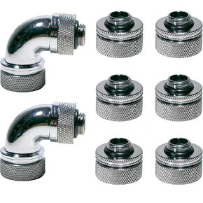 Thermaltake Pacific DIY 16mm OD PETG Compression Fitting Kit Chrome - CL-W260-CU00SL-A