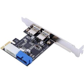 PCIE to USB3.0 Expansion Card Adapter with Front 19PIN Interface, for Windows XP 32/64, Windows 7 32/64, Windows8, Windows8.1, Windows10