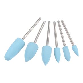 uxcell Mounted Grinding Bits Grinder Heads Different Head Shapes Silicone Polishing Wheels for Rotary Tools Dark Gray 6pcs